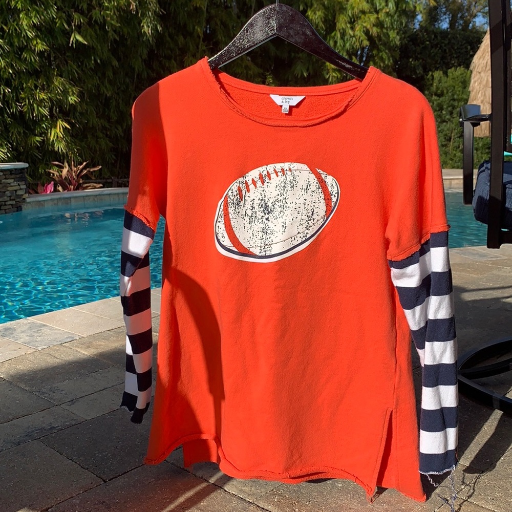 Crown and Ivy football sweat shirt.